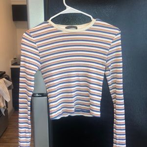 Brandy Melville cropped striped long sleeve